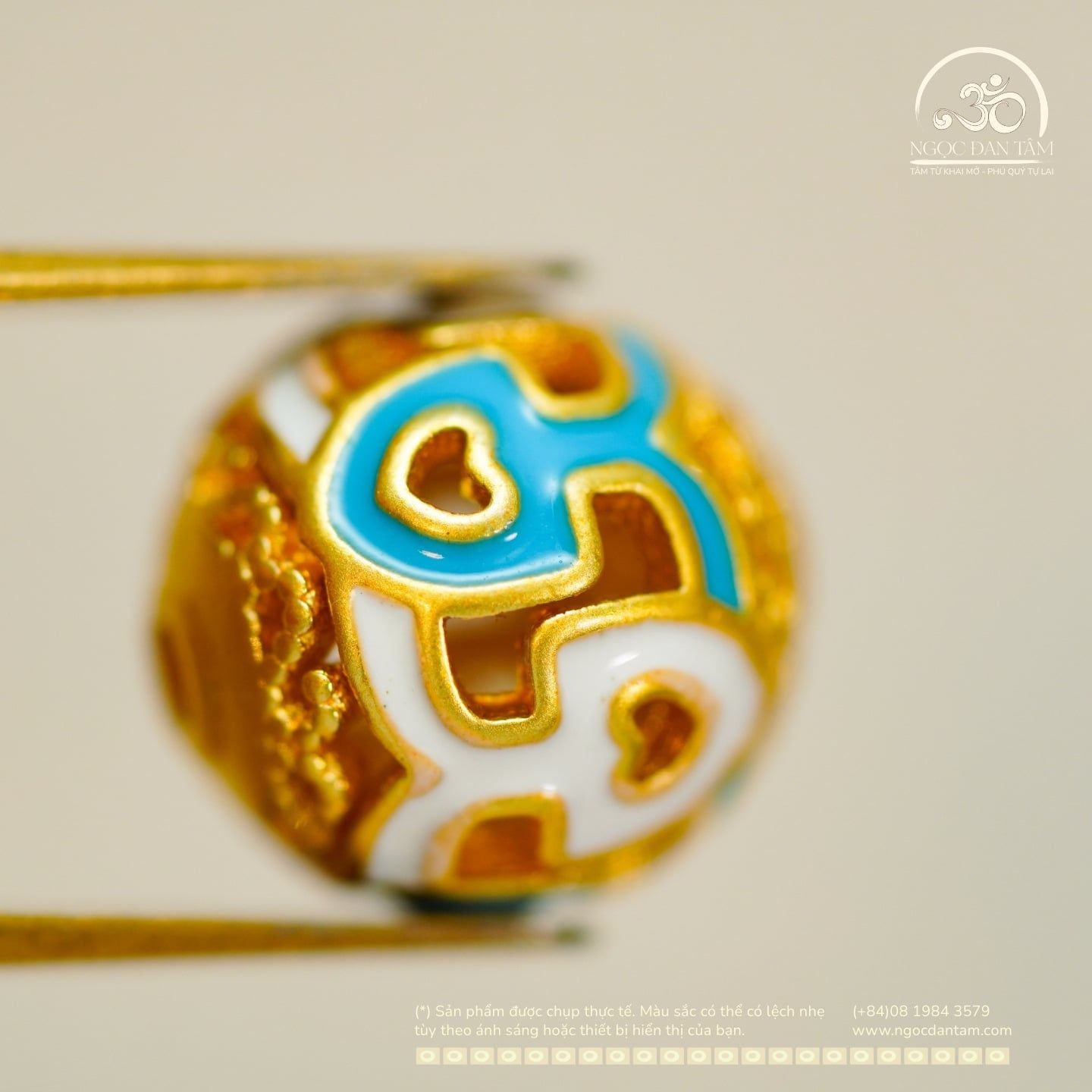  Charm Tròn Kho Báu 9.76mm - Kim Loại Mạ Vàng Cao Cấp 