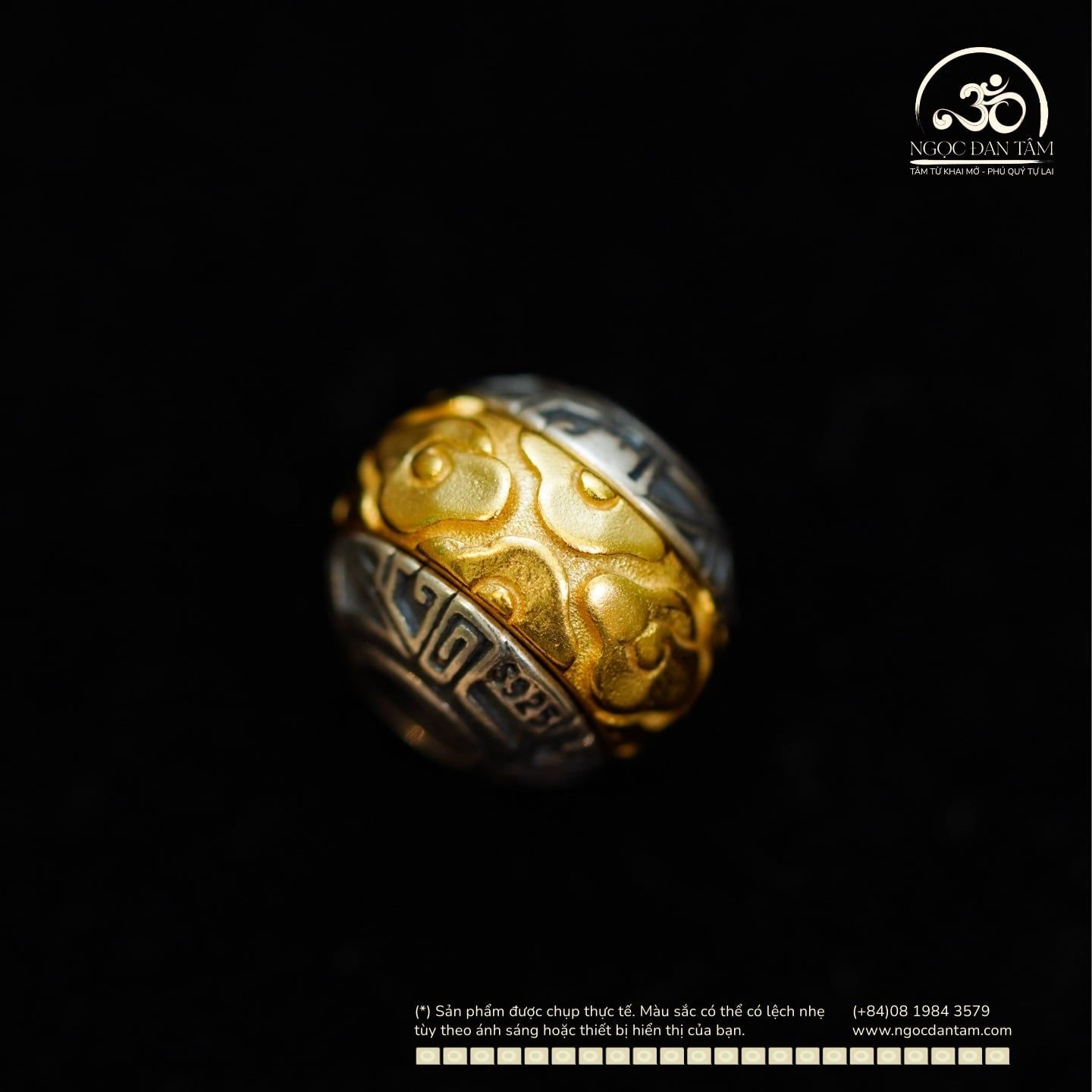  Charm Tường Vân 10,74mm - Bạc 925 Mạ Vàng Cao Cấp 