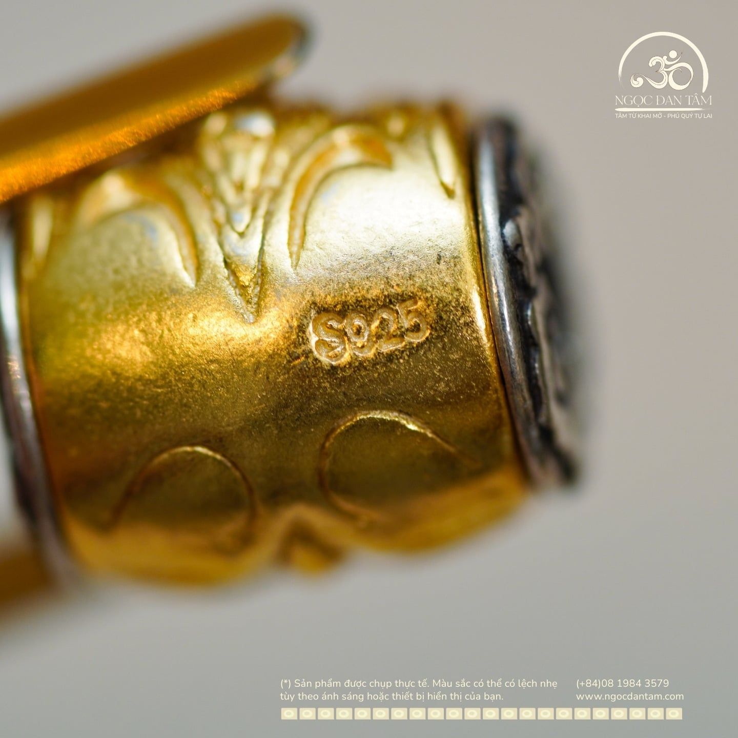  Charm Hạt Tỳ Hưu 2 Màu 12,43mm - Bạc 925 Mạ Vàng Cao Cấp 