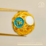  Charm Tròn May Mắn 10.41mm - Kim Loại Mạ Vàng 