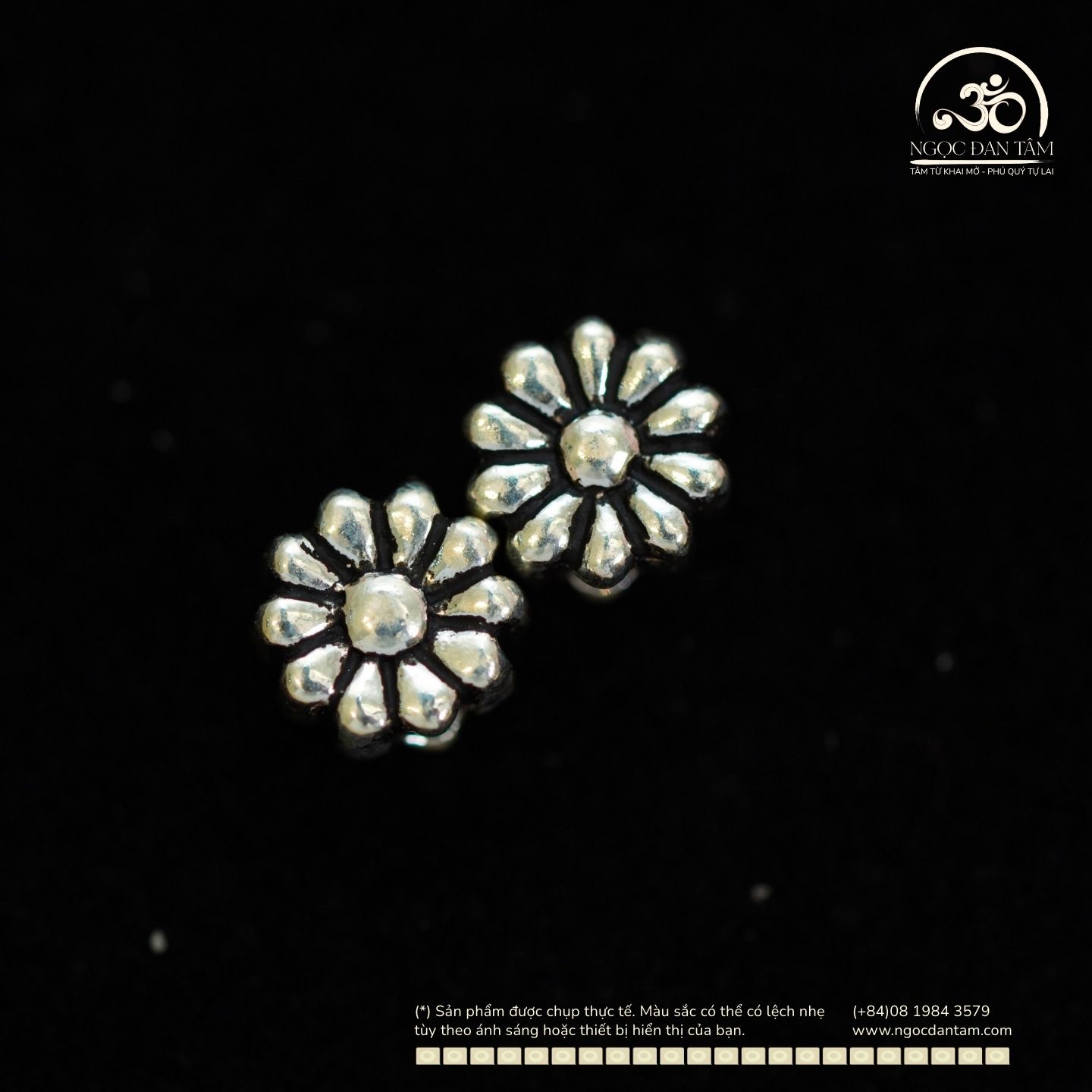  Charm Đệm Hoa Cúc 6mm - Bạc Cao Cấp 