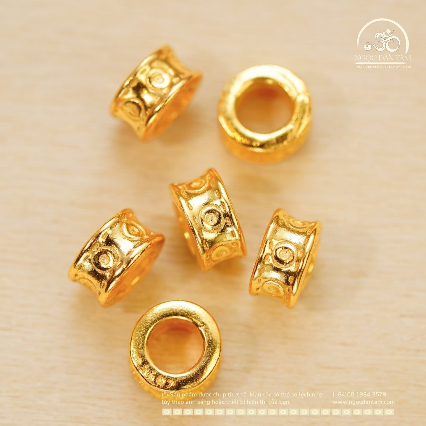  Charm Tròn O 5.29mm - Bạc 925 Mạ Vàng Cao Cấp 