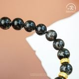  Vòng Tay Thạch Anh Tóc Đen 8A 8mm Phối Charm Tỳ Hưu 