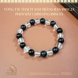  Vòng Tay Thạch Anh Trắng Rạn 8mm 2A Phối Mắt Chim Ưng 8mm 5A 