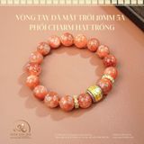  Vòng Tay Đá Mặt Trời 10mm 5A Phối Charm Hạt Trống 