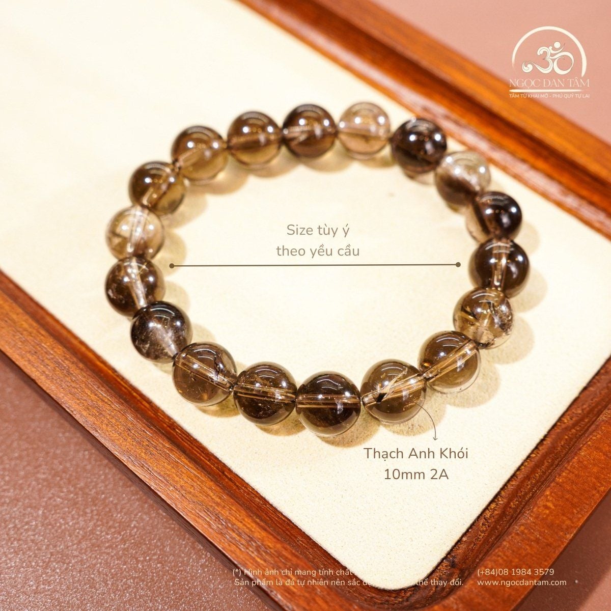  Vòng Tay Thạch anh Khói 10mm 2A 