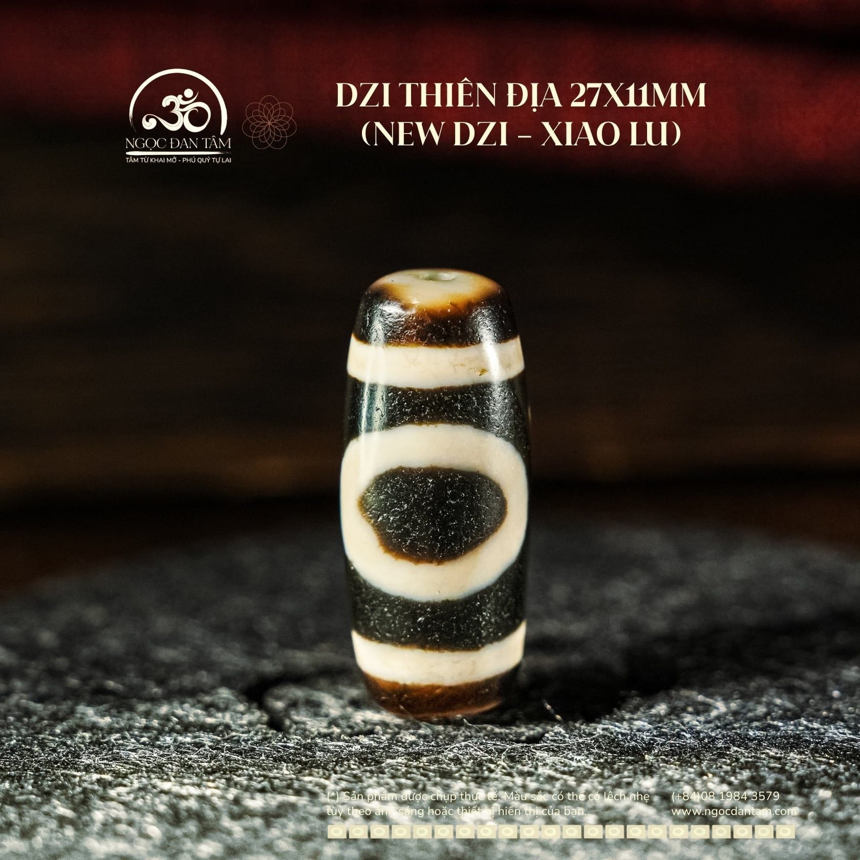  Dzi Thiên Địa 22x11mm ( New Dzi - Xiao Lu) 