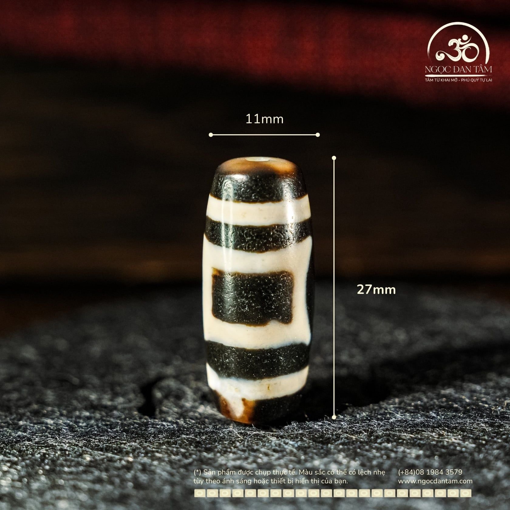  Dzi Thiên Địa 22x11mm ( New Dzi - Xiao Lu) 