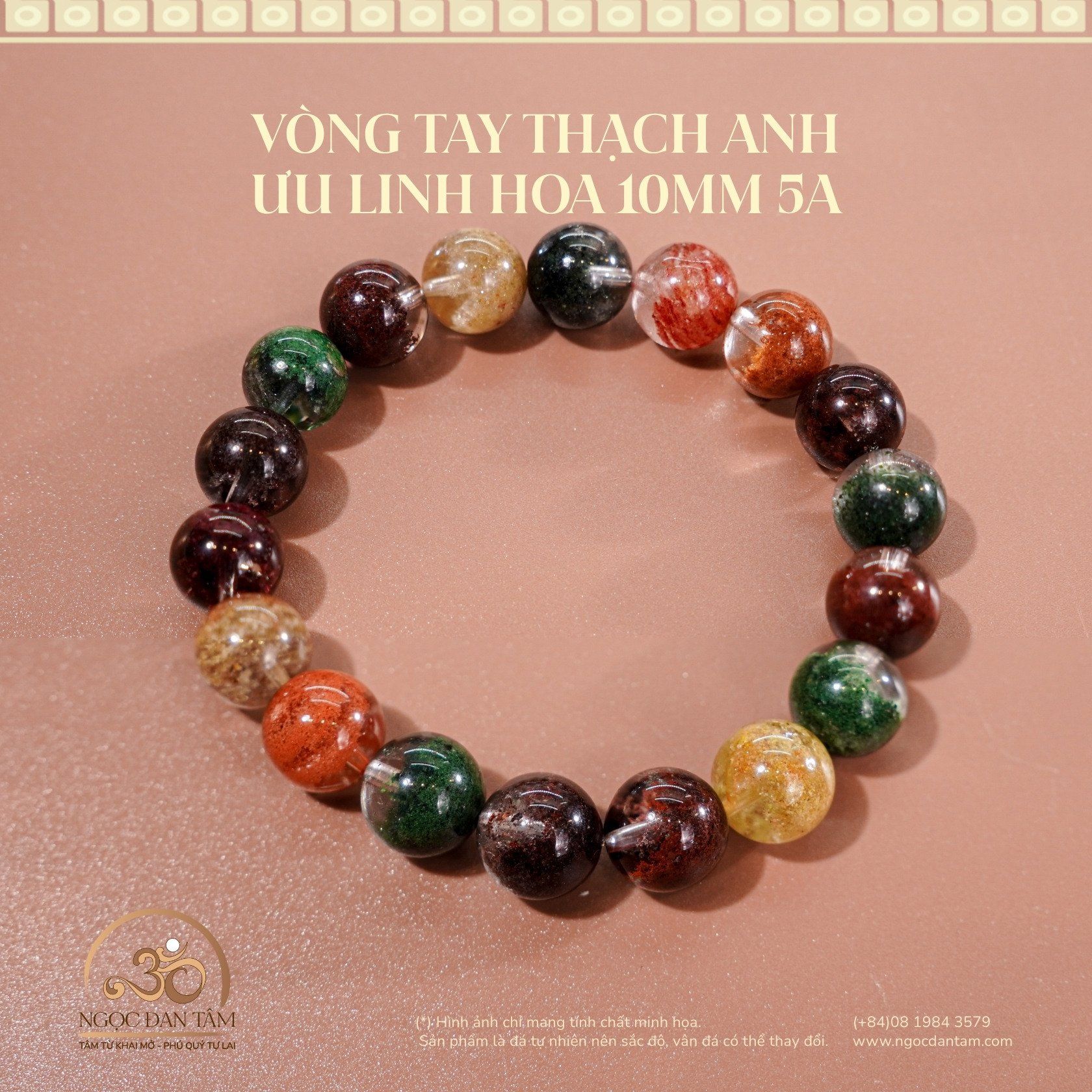  Vòng Tay Thạch Anh Ưu Linh Hoa 10mm 5A 