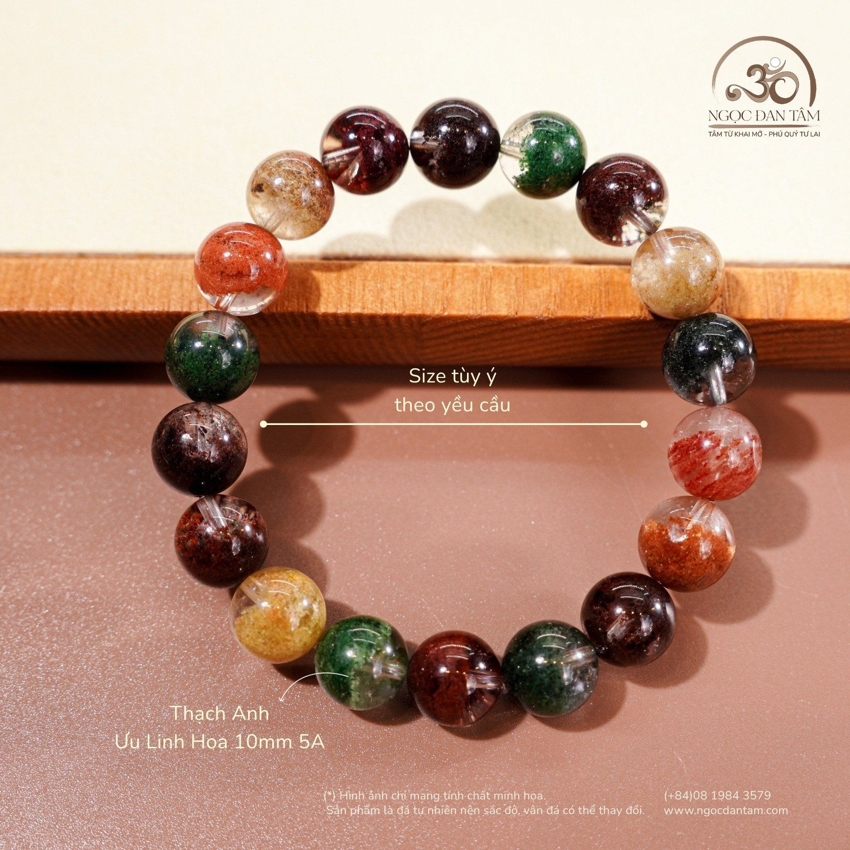  Vòng Tay Thạch Anh Ưu Linh Hoa 10mm 5A 