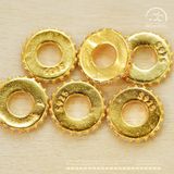  Charm Tròn Dẹp Đính Đá Lớn 8.46mm - Bạc 925 Mạ Vàng Cao Cấp 