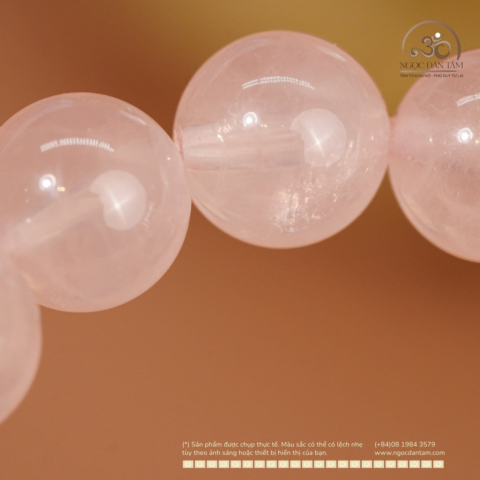  Vòng Tay Đá Thạch Anh Hồng 8mm 4A 