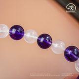  Vòng Tay Thạch Anh Tím 11mm 6A Phối Thạch Anh Hồng 10mm 4A 
