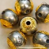  Charm Tròn Bạc 925 Mạ Vàng 11.34mm 