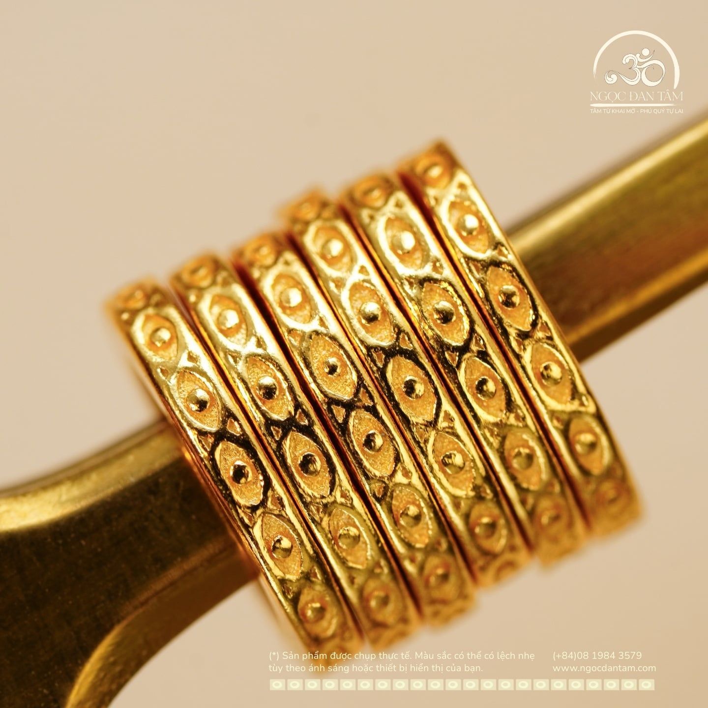  Charm Oval Mắt Dẹp 7.5mm - Bạc 925 Mạ Vàng Cao Cấp 