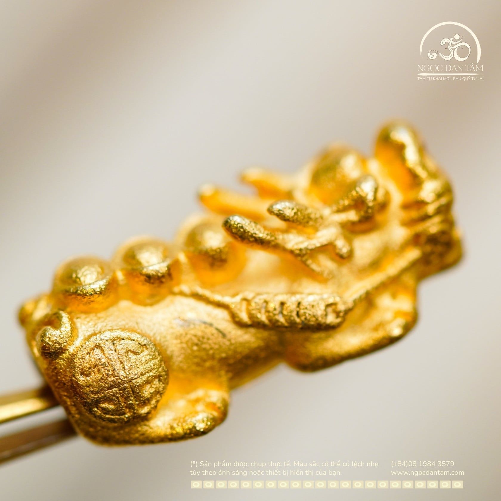  Tỳ Hưu 105T 24,24mm - Đồng Thau Mạ Vàng 999 Cao Cấp 