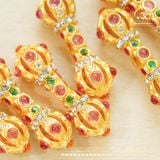  Charm Chùy Kim Cang Đá Màu - Bạc 925 Mạ Vàng Cao Cấp 