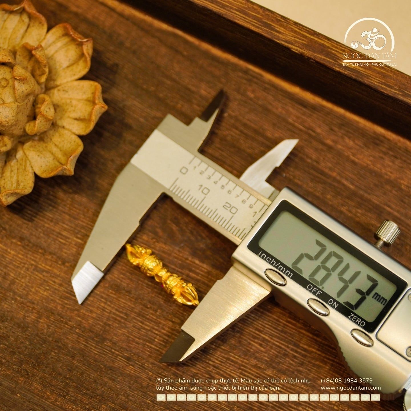  Charm Chày Kim Cang Quỷ - Bạc 925 Mạ Vàng Cao Cấp 