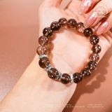  Vòng Tay Thạch Anh Khói 10mm 2A Phối Charm Bạc 