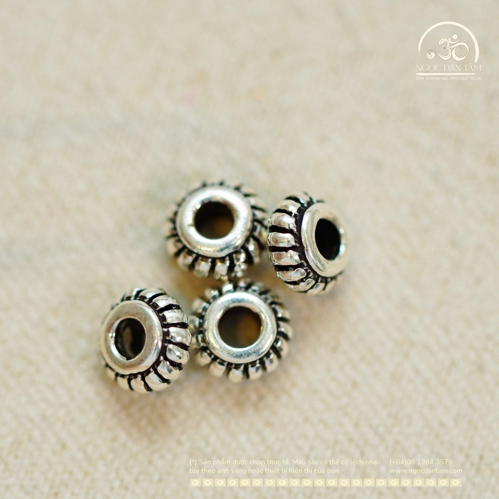 Charm Bánh Xe Bạc 5,22mm - Charm Bạc Cao Cấp 