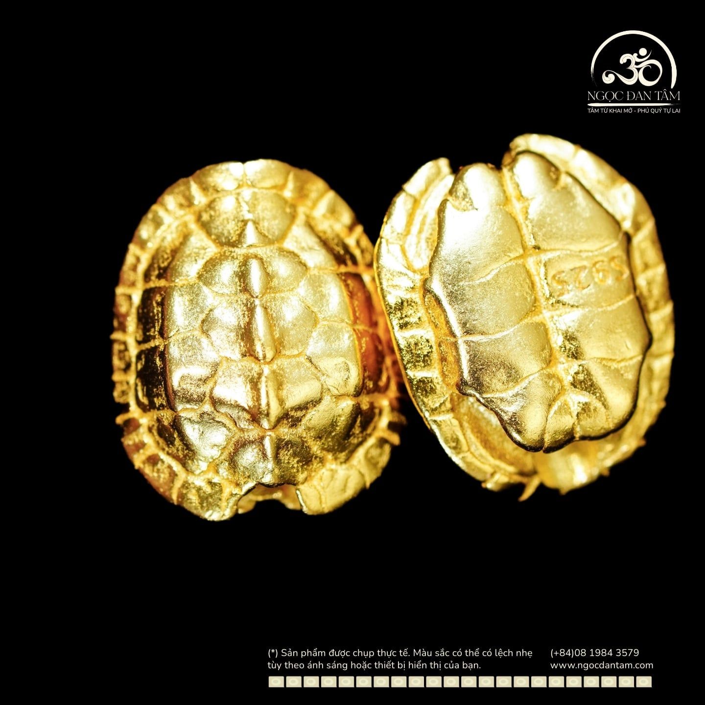  Charm Mai Rùa 12mm - Bạc 925 Mạ Vàng Cao Cấp 