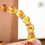 Vòng Tay Thạch Anh Vàng Hoa Bay 10mm 3A Phối Charm 