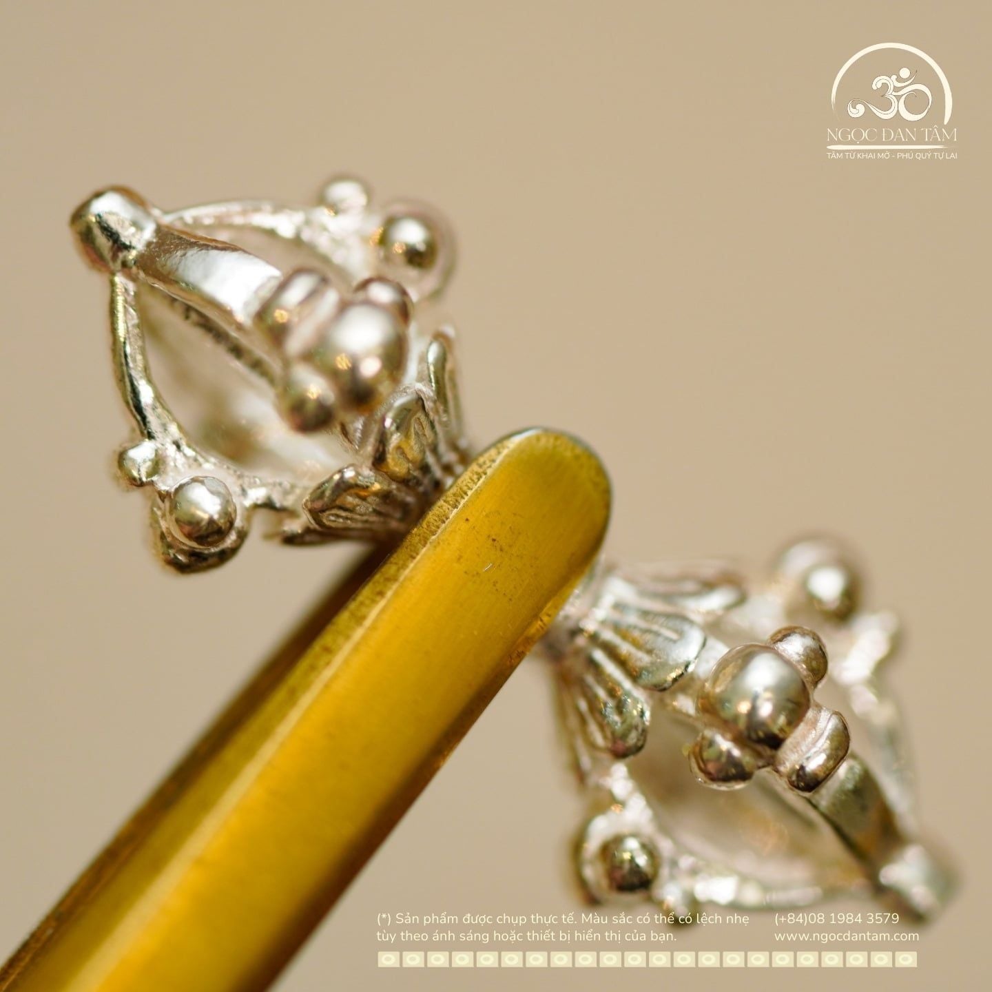  Chùy Kim Cang Bạc Trắng 925 