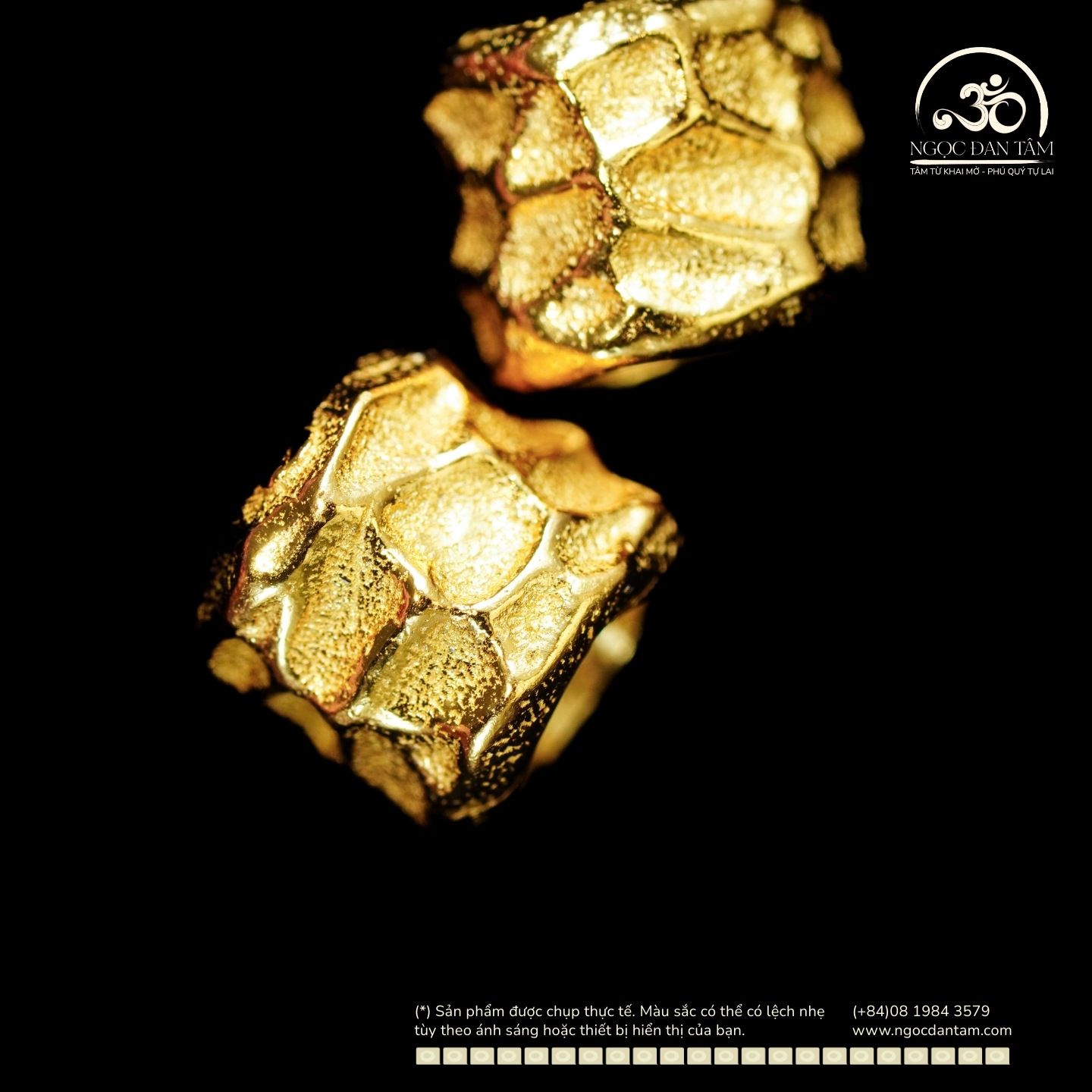  Charm Trụ Tròn Vảy Rồng Lớn 7.30mm - Bạc 925 Mạ Vàng Cao Cấp 