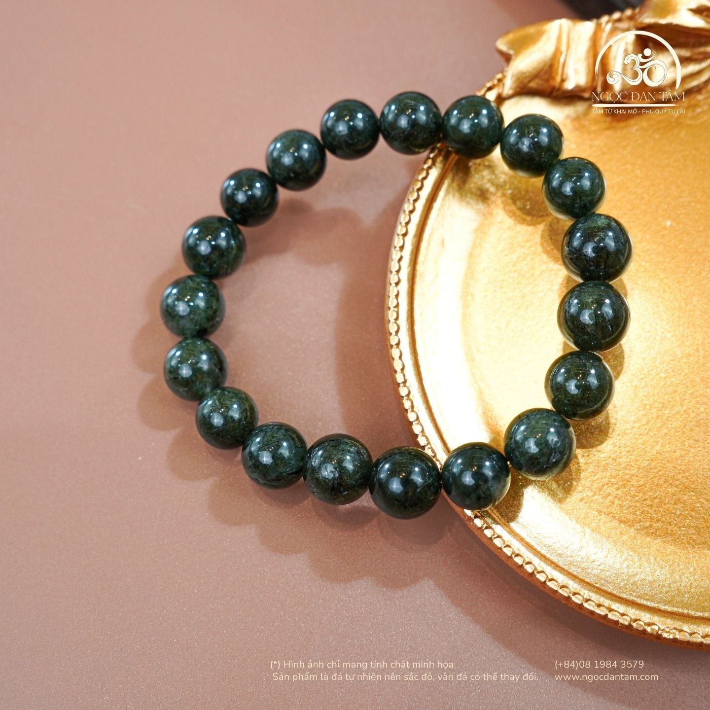  Vòng Tay Thạch Anh Tóc Xanh 3A 9mm 