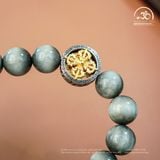  Vòng Tay Mắt Chim Ưng Xám 6A - 10mm Phối Charm Bánh Xe Pháp Luân 