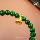  Vòng Tay Diopside Phối Charm Chuông Lục Tự Và Chùy Kim Cang 8mm 4A 