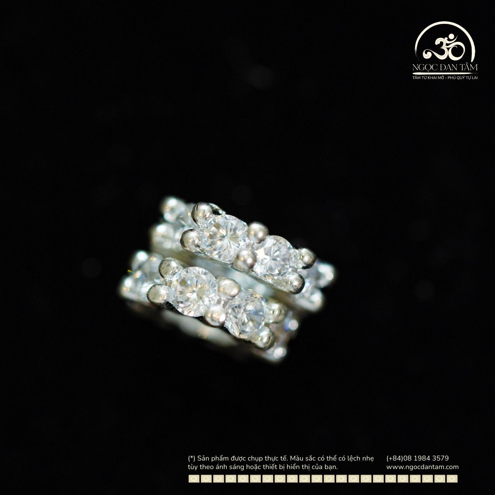  Charm Đệm Bạc Lấp Lánh 8mm - Bạc Cao Cấp 