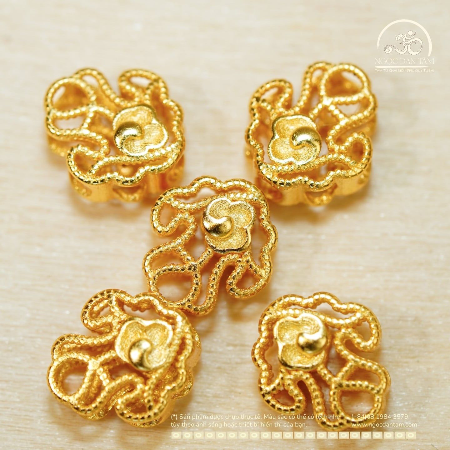  Charm Đuôi Cá 8mm - Bạc 925 Mạ Vàng Cao Cấp 