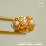  Charm Hoa bạc mạ vàng 8,86mm - Bạc 925 Mạ Vàng Cao 