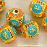  Charm Tròn Bình An 9.95mm  - Kim Loại Mạ Vàng 