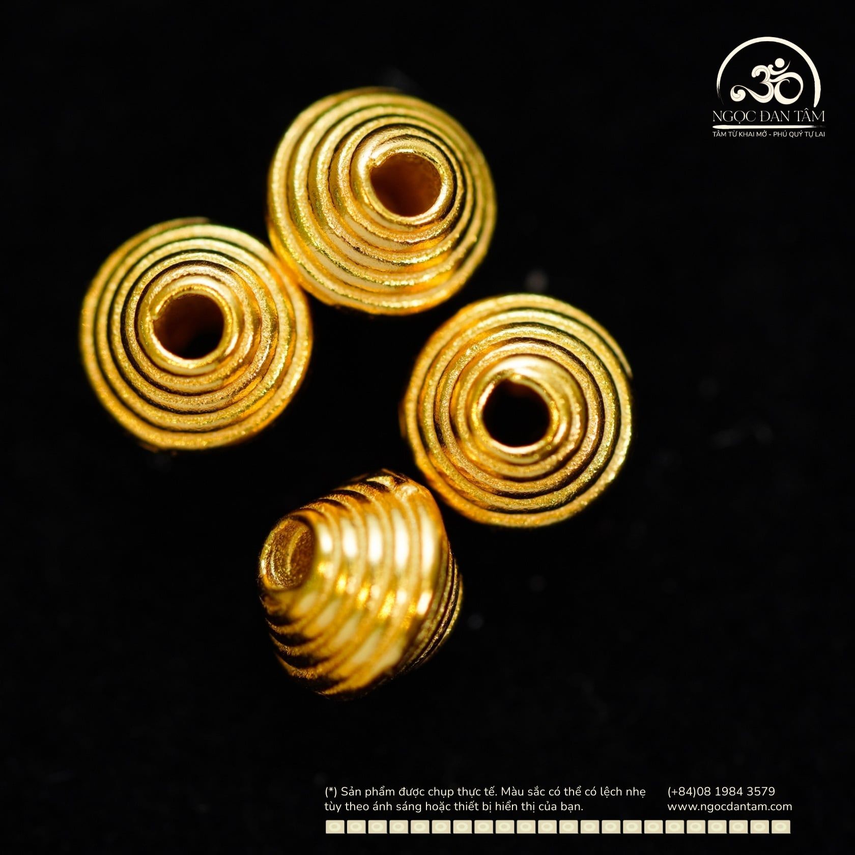  Charm Đệm 043 - Bạc 925 Mạ Vàng Cao Cấp 