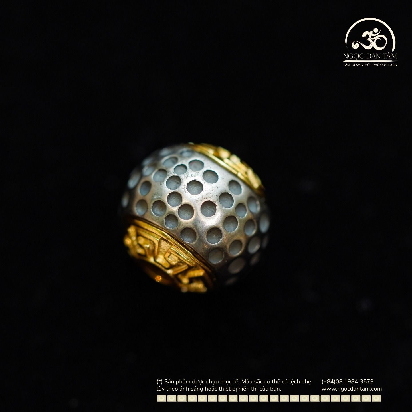  Charm Tròn Mặt Trăng 11,07mm - Bạc 925 Mạ Vàng Cao Cấp 