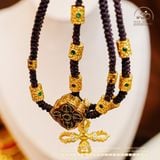  Vòng Tay + Vòng Cổ Thắt Dây Charm Chùy Kim Cang Đôi Bạc 925 Mạ Vàng Cao Cấp 