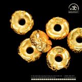  Charm Tròn Khối Cánh Hoa 7.18mm - Bạc 925 Mạ Vàng Cao Cấp 