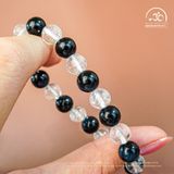  Vòng Tay Thạch Anh Trắng Rạn 8mm 2A Phối Mắt Chim Ưng 8mm 5A 