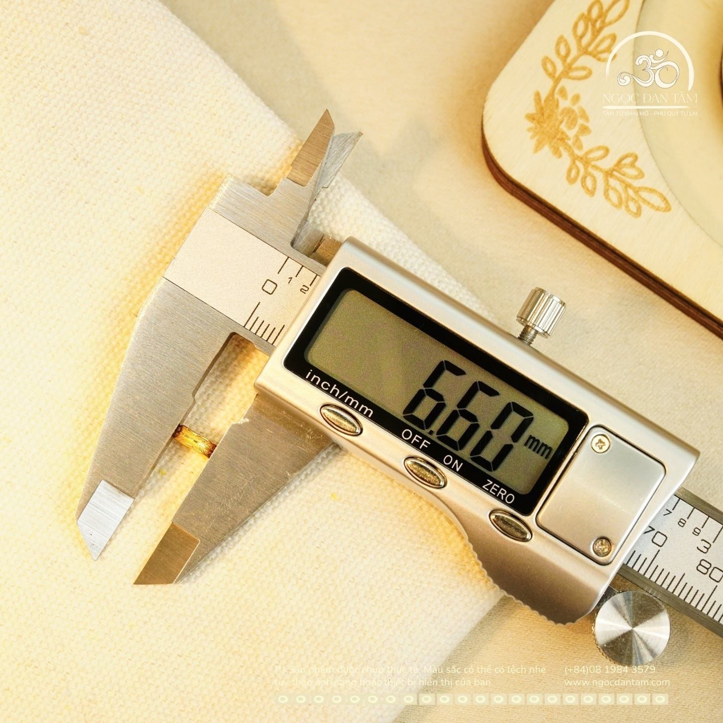  Charm Tròn Gân 6.60mm - Bạc 925 Mạ Vàng Cao Cấp 