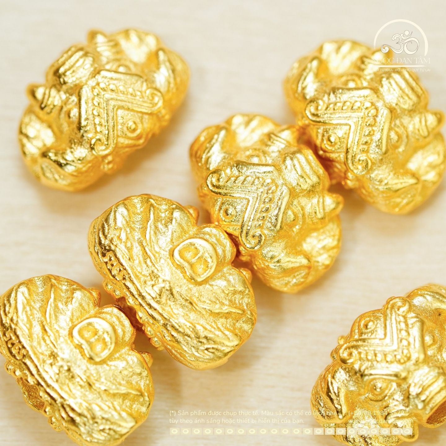  Charm Đầu Voi 8mm - Bạc 925 Mạ Vàng Cao Cấp 