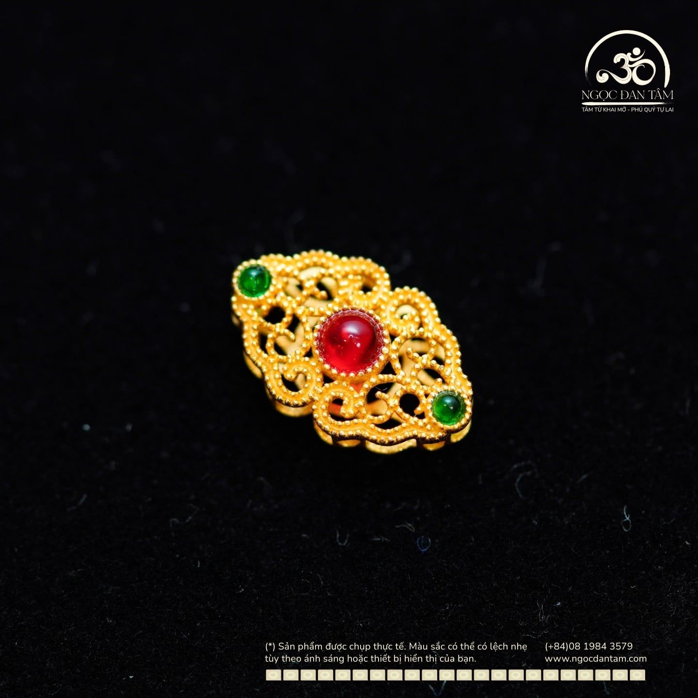  Charm Lá Đính Đá 13,38mm - Bạc 925 Mạ Vàng Cao Cấp 