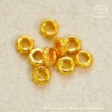  Charm Tròn Dẹp 4mm - Bạc Mạ Vàng Cao Cấp 