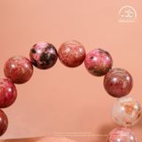  Vòng Tay Thulite 10mm 2A Phối Charm Cỏ 4 Lá 