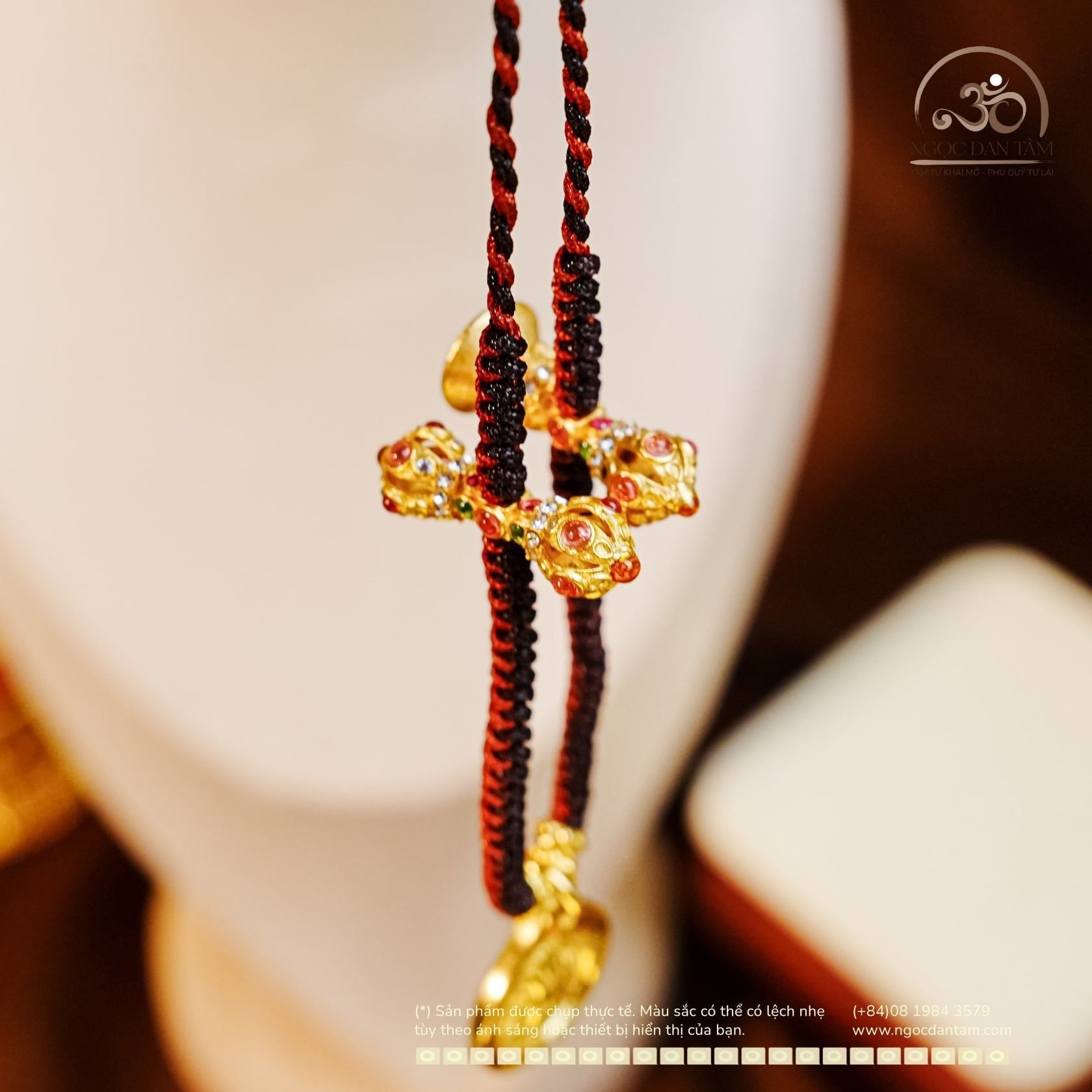  Vòng Tay + Vòng Cổ Thắt Dây Charm Chùy Kim Cang Phối Charm Zambala 
