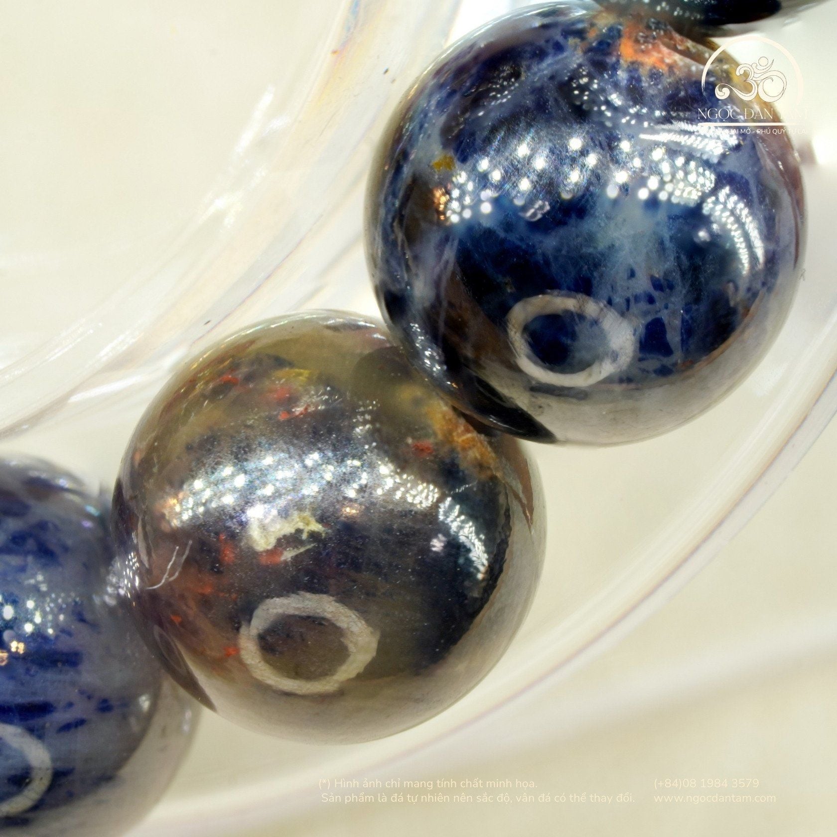  Vòng Tay Đá Sapphire Việt Nam 12mm 