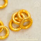  Charm Tròn Mạ Vàng 8mm - Bạc Mạ Vàng Cao Cấp 