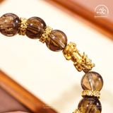  Vòng Tay Thạch Anh Khói 10mm 2A Phối Charm Tỳ Hưu 