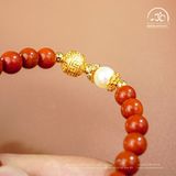  Vòng Tay Hồng Ngọc Cát Tường ( Ngọc Bích Đỏ 7mm 5A ) 